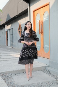 Motif Violletta | Dress Batik Mahabarata Lapis Full Tricot Premium Batik Solo | Tunik Batik | Dress