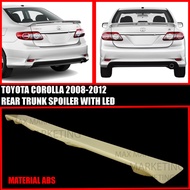 TOYOTA COROLLA ALTIS 2008-2012 REAR TRUNK SPOILER WITH LED ABS SKIRT LIP BODYKIT