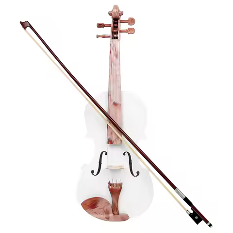 Solid Wood Violin Handmade Lacquer Adult Beginner Practice Violin Exam Performance White Violin
