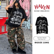 HAVEN STUDIO Introvert Life Form Boxy Streetwear T-shirt with Black and White Letter Print for Men a