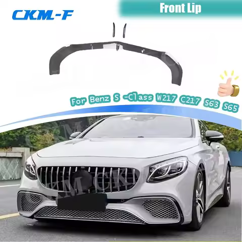 Front Lip Spoiler Carbon Fiber for Benz S Class W217 C217 S63 S65 for AMG Coupe 2014-2017 Head Bumpe
