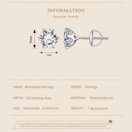 1 BAMOER 1.0 CT Moissanite Diamond Lab Earrings Heart Shape For