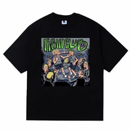 Oversize Boxy Tshirt Vintage Fight Club Black Short Sleeve T-Shirt