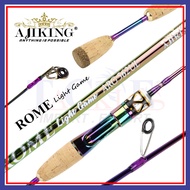 Ajiking Rome Light Game Joran Pancing Spinning 5'6-6'6kaki | Ultralight | 1.5kg Max Load |Fishing Ro