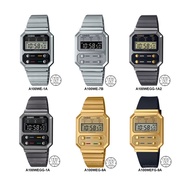 [Watchwagon] Casio A100 Series Retro Vintage Collection Digital Watch Steel Bracelet Homage to F-100