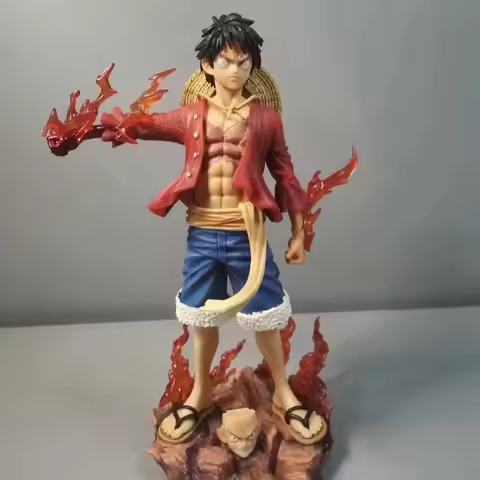 27cm Anime One Piece Standing Posture Luffy Double Head Eagle Meteor Hat Group Gift GK Hand Decorati