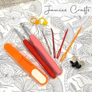 🇸🇬 Crochet tools: Safety eyes, crochet hook, darning needle, stitch marker
