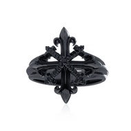 ake ake The Rituals Star ring Xtreme - Black  แหวนเงินแท้ 925 ขัดเงาพิเศษ ชุบแบล็กโรเดียม ฝังคริสตัล