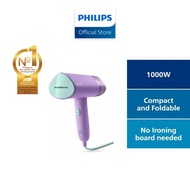 PHILIPS 3000 Series Handheld Garment Steamer - STH3010/30, Compact & Foldable, 1000W, 20g/min steam,