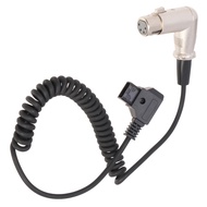 Coiled D-tap to XLR Power Adapter Cable Female 4-pin for Canon EOS C300 III C500 II Blackmagic URSA
