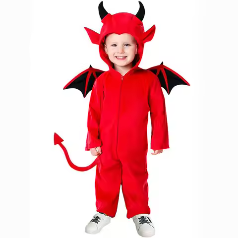2024 New Halloween Fashion Unisex Baby Toddler Red Cute Little Devil Demon Bat Costume Cosplay For B