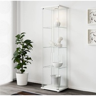 IKEA DETOLF Glass-door cabinet, white / black 43x163 cm