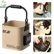 SHANLIN Fishing Bucket, Outdoor Bucket Camping Bucket Foldable Bucket, With Rope Fishing Bucket Port