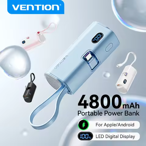 Vention Power Bank 4800mAh PD 22.5W Fast Charging Mini Portable PowerBank for iPhone 15 14 13Pro Max