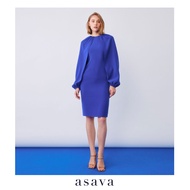 [asava rs23] Cynthia Puff Long Sleeves Dress เดรส แขนยาว จับรูดแขนเสื้อ คอกลม ซิปหลัง
