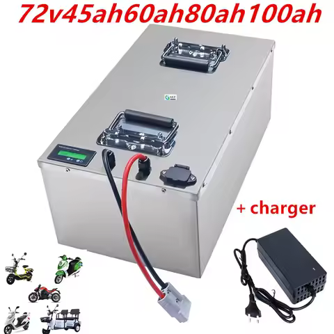 Lifepo4 High Capacity 72V Lithium Battery 50Ah-200Ah for Electric Scooter Motorcycle Tricycle Car Qu