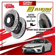 ILLUSION HONDA CIVIC FE 1.5 TURBO, 2.0 HEV (2022~) FRONT (DEPAN) ILLUSION DISC BRAKE ROTOR & BRAKE P