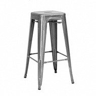 [特價]E-home亞尼工業風可堆疊金屬吧檯椅高76cm-鐵元色鐵元色