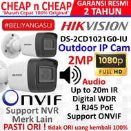 IP Cam HikVision 2MP Outdoor Audio DS-2CD1021G0-IU - IP Cam PoE Hik Vision