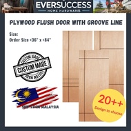 [Order Size]Plywood Flush Door with Groove Linn Pintu Plywood Bedroom Door Custom Door Pintu Rumah P