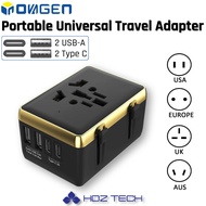 INOVAGEN Universal Travel Adapter,2 USB+2 TypeC Charging Port,US EU AU UK Worldwide Adapter,Multi-fu