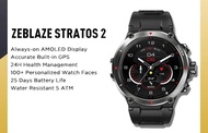 全新 智慧手錶 Zeblaze Stratos 2 | GPS | AMOLED 顯示屏，24 小時 健康監測 運動 追踪 智能手錶 - Meteorite Black 黑色 | 高清 | 通話 | 防水 | health sport 智能手錶 smart watch 清貨 現貨 特價