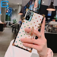 เคสโทรศัพท์สำหรับ Xiaomi Redmi Note 11 Pro / Redmi Note 10 Pro / Redmi Note 9 Pro / Redmi Note 8 Pro / Redmi Note 11S 10S 9S / Redmi Note 10 9 8 เคสโทรศัพท์กลิตเตอร์ทรงสี่เหลี่ยมแฟชั่นเคสติดด้านหลังพร้อมแหวนหมุนได้360องศา