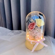 日本永生花夜燈 x 藍芽音響 附禮盒、usb充電線