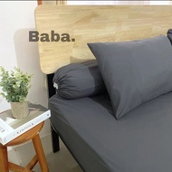 HITAM (NEW) Aesthetic plain hotel bed sheets Size 180 160 120 90 / bed sheets size 200 / aesthetic b