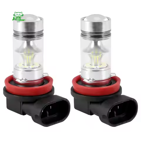 A22E-2X H8 H11 H16 6000K White 100W High Power LED Fog Light Driving Bulb DRL