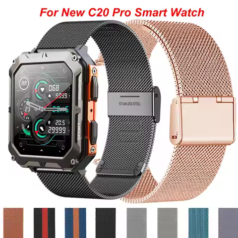 22mm Milanese Strap For New C20 Pro SmartWatch Bracelet For Haylou Watch RS5 R8 S8 S6/Haylou Watch 2