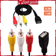 WIN USB A Female to 3RCA  Male TV  Video Composite Adapter Converter Cable