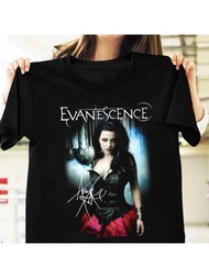 Men's Evanescence Amy Lee Autograph Graphic T-Shirt - Exclusive Band Signature Print Officially Insp