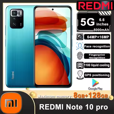Original 5G Smartphone Xiaomi Redmi Note 10 Pro Global ROM Dimensity 1100 Octa Core 8GB+128GB 5000mA