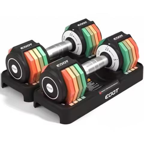 Adjustable Dumbbells Set/Single 12.5LB/22.5LB/55LB 5 in 1 Free Adjustable Dumbbell Set with Anti-Sli