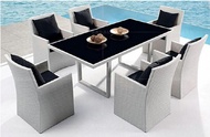 Dining rattan table chair top floor barbecue table chair chair five-piece set rattan chair outdoor c