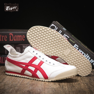 Onitsuka รองเท้าสำหรับทั้งหญิงและชาย Tiger66,รองเท้ากีฬาลำลองหนังวิ่งสีขาวรองเท้าวิ่ง