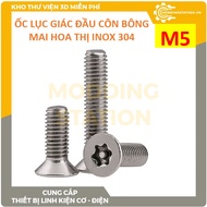 Hexagon head screw HOA THI stainless steel 304 size M5x8, M5x10, M5x12, M4x14, M4x16, M4x18, M4x20, 