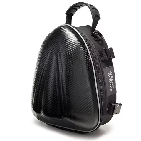 Carbon Fiber Motorcycle Bag Waterproof Motorcycle Tail Bag Tailbag Rear Pack Backseat Pack Backpack 