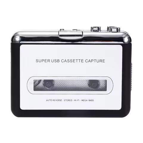USB Cassette Converter Cassette Tape to MP3/WAV Digital Audio Music Player Rechargable Cassette Reco