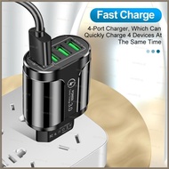 Nevʚ ɞ USB Charger EU UK US Travel Adapter Fast Charging Wall Charger with 4 USB Ports