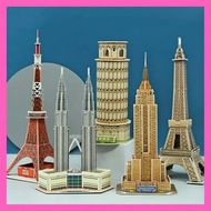 3D Paper Craft Puzzle Famous Landmark KLCC Tokyo Tower Eiffel Tower Tiananmen Neuschwanstein Castle 