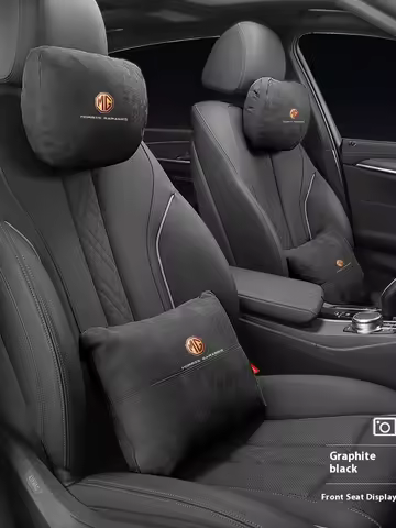 Suede Car Headrest Neck Support Seat Lumbar cushion Soft Neck Pillow For MG ZS HS ES5 MG4 Electric S