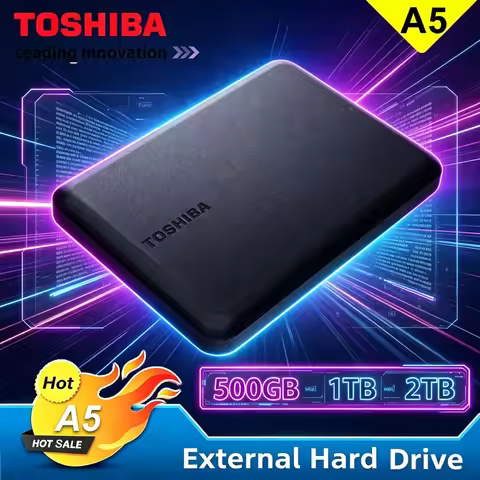 Toshiba A5 Series Portable External Hard Drive Black USB 3.2 Gen1 High Speed 500GB 1TB 2TB For Mac W