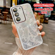 For Realme C75x 4G 2025 Glitter Feather Pattern Silicone Soft Casing For Realme C75x RealmeC75x C75X
