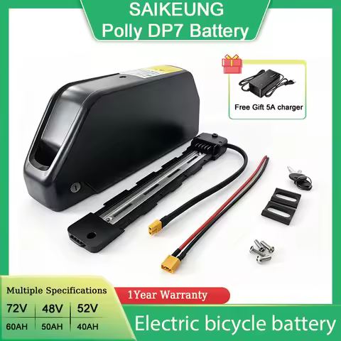 Ebike Downtube Cham 48V 60V 72V 50AH Battery Polly 52V 25 30AH 40ah 45AH 60AH Electric Battery 60A B