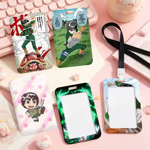 Anime Naruto Rock Lee Employee ID Badge With Name Tag, Lanyard, High-end Work Badge, Card Holder, St