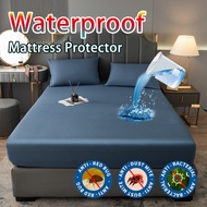 KPKP MALL SunnySunny Mattress Protector Brushed Fitted Bedsheet Soft Anti Bacterial Cover Single/Queen/King Size