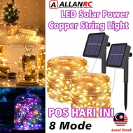 LED Solar Fairy Lights Twinkle Starry String Copper Wire Lamps Garden Decorative Waterproof 8 Mode C