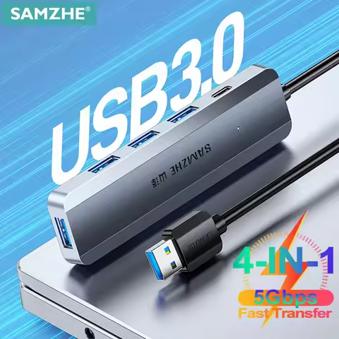 SAMZHE USB C HUB RJ45 PD 100W Adapter USB 3.0 5Gbps HUB USB HUB For Macbook Air Pro iPad Laptop Desk